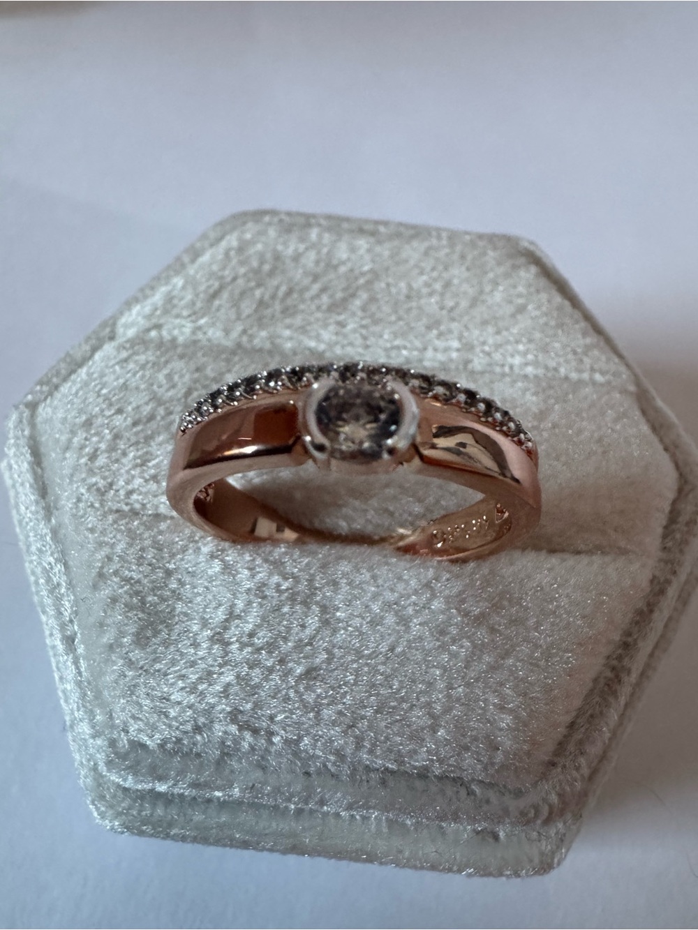 Vintage 14K 585 Rolled Gold CZ Ring Size 7.5